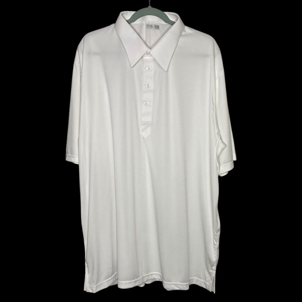 Collars & Co Polo Shirt Mens XL Relaxed White Point Collar Preppy Office Golf